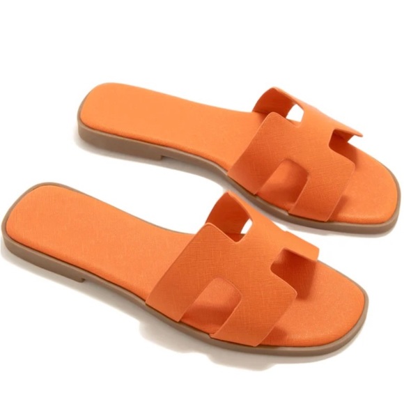 Orange H Band Slip On Sandal - Picture 4 of 13